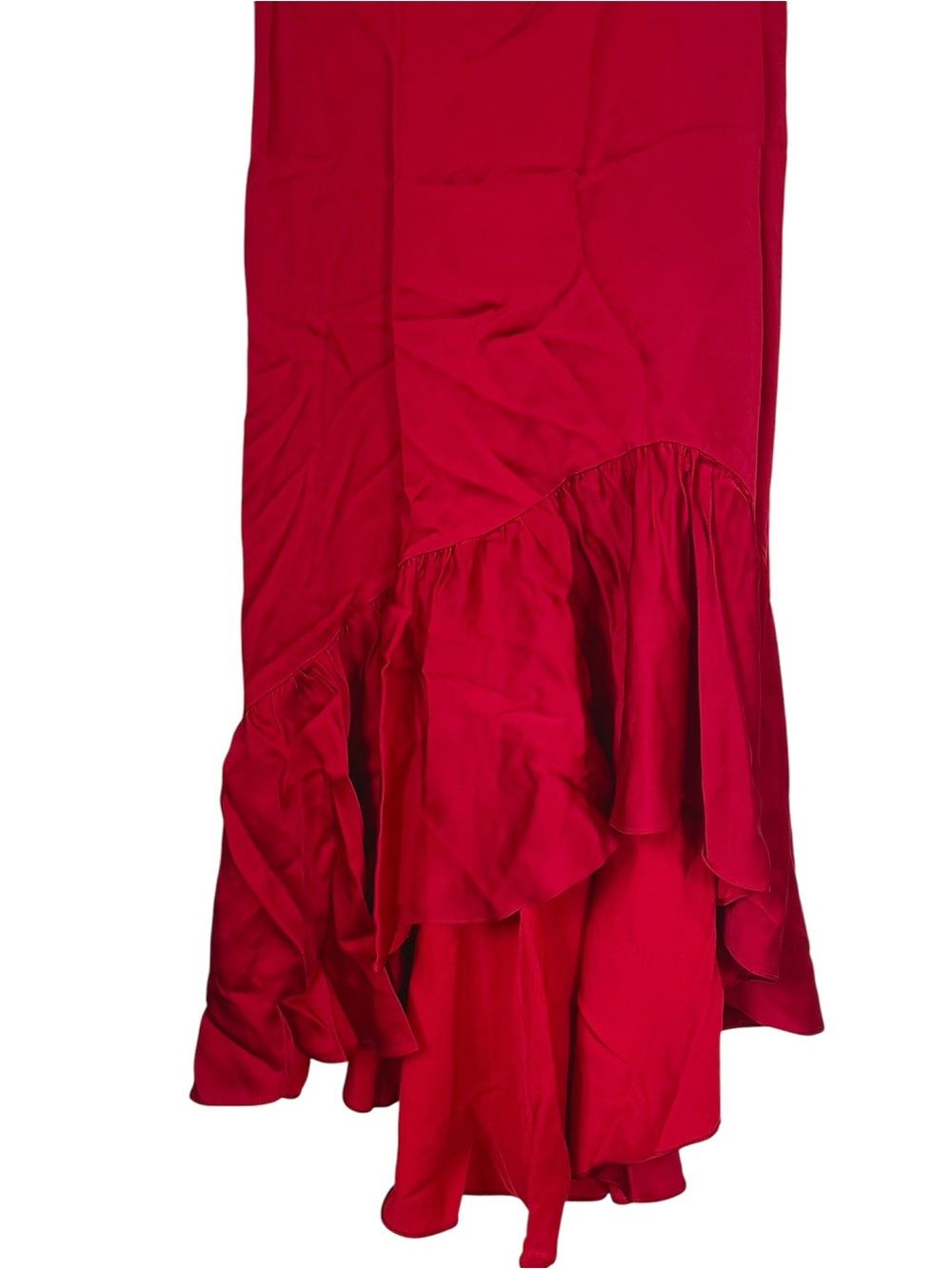 NWT Jill Stuart Red Cold-Shoulder High-Low Ruffle Dress - Size: 6 - Picture 4 of 11